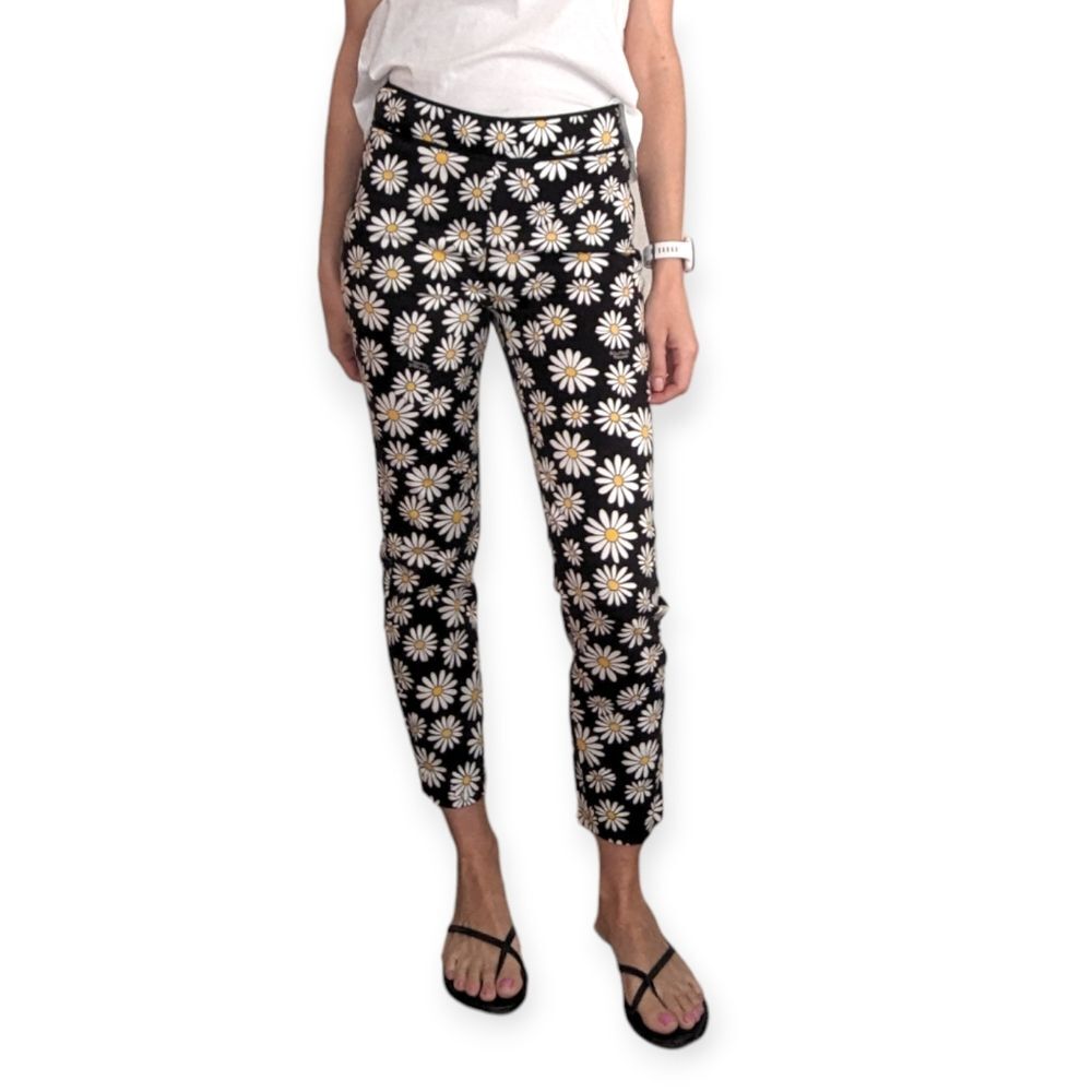 Boutique Moschino daisy textured cotton ankle pants